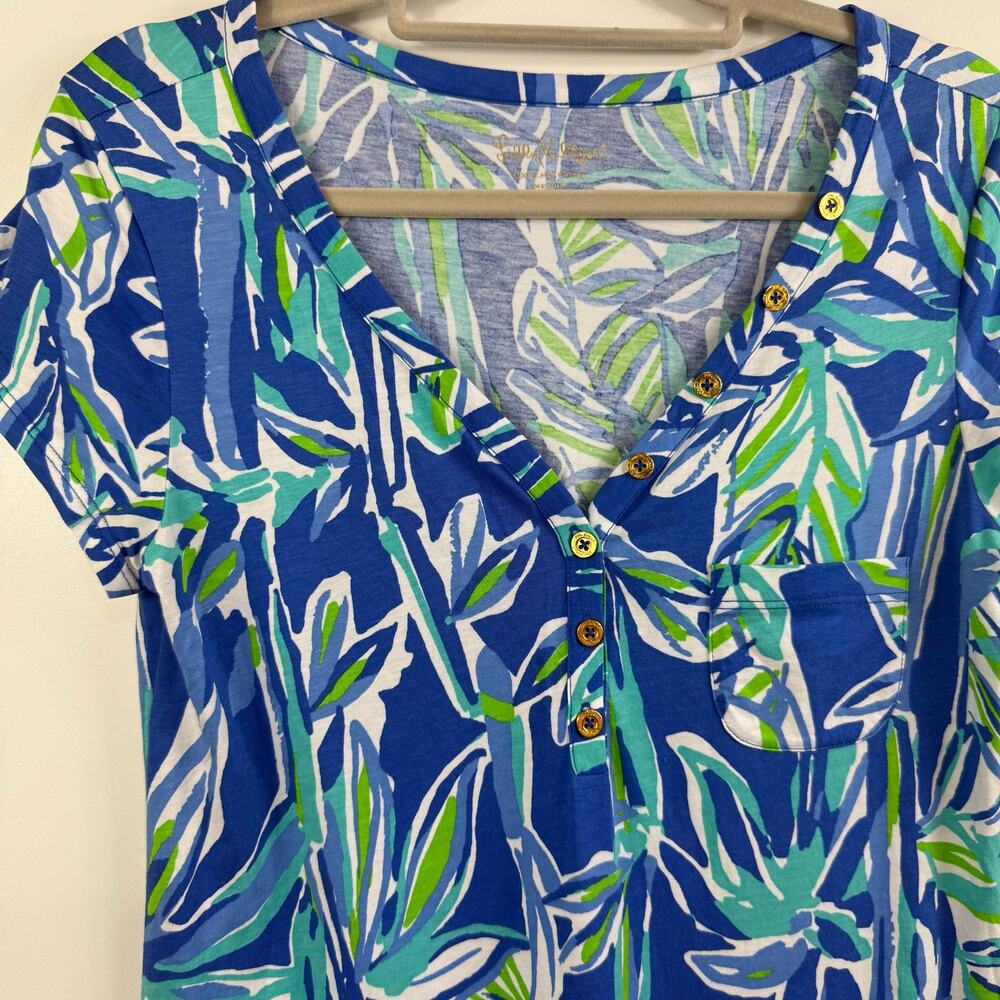 Lilly Pulitzer Palmira Dress in Bamboom Bamboo Print Medium Pima Cotton Beach - Picture 7 of 11